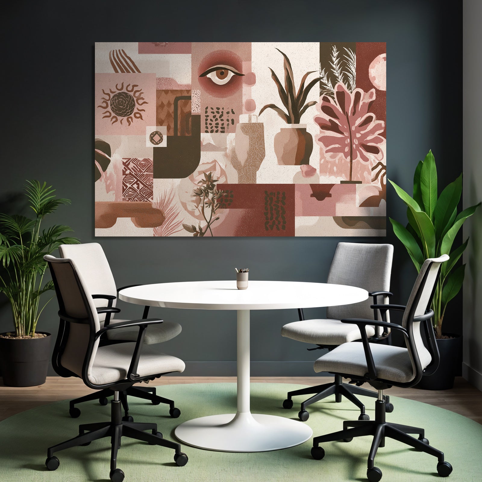 Kunst Pink Braun Beige Collage