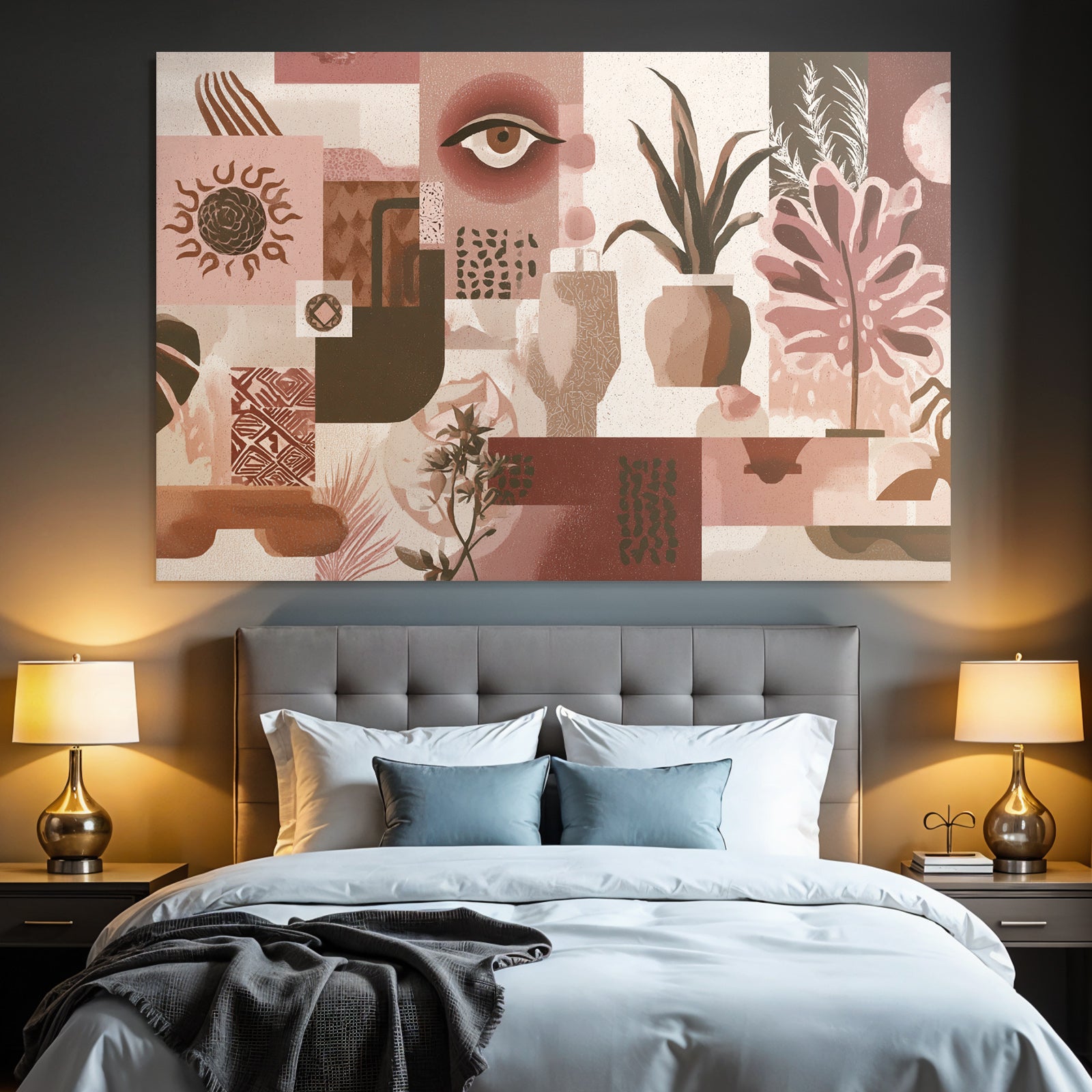 Kunst Pink Braun Beige Collage