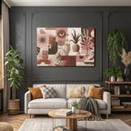 Kunst Pink Braun Beige Collage