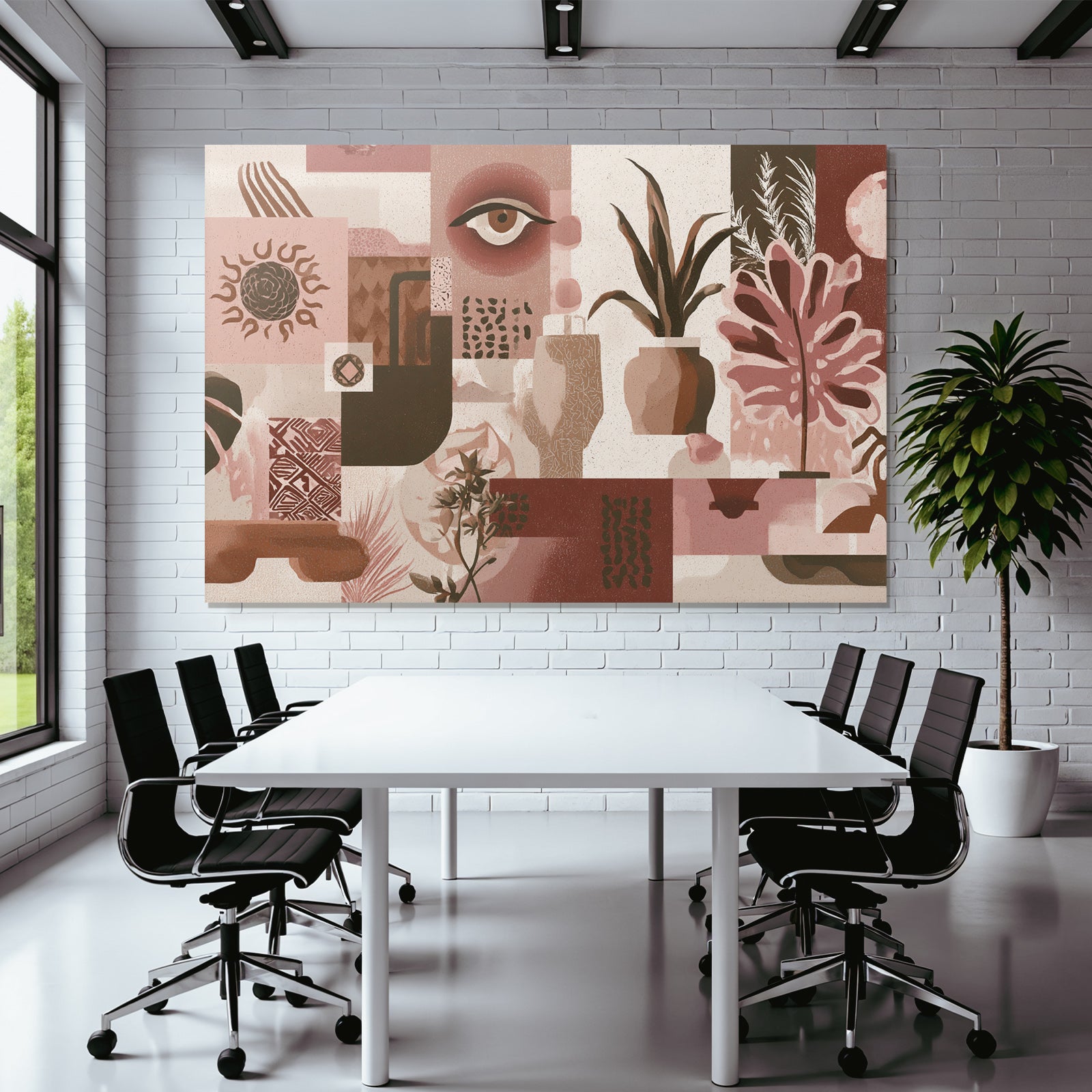 Kunst Pink Braun Beige Collage