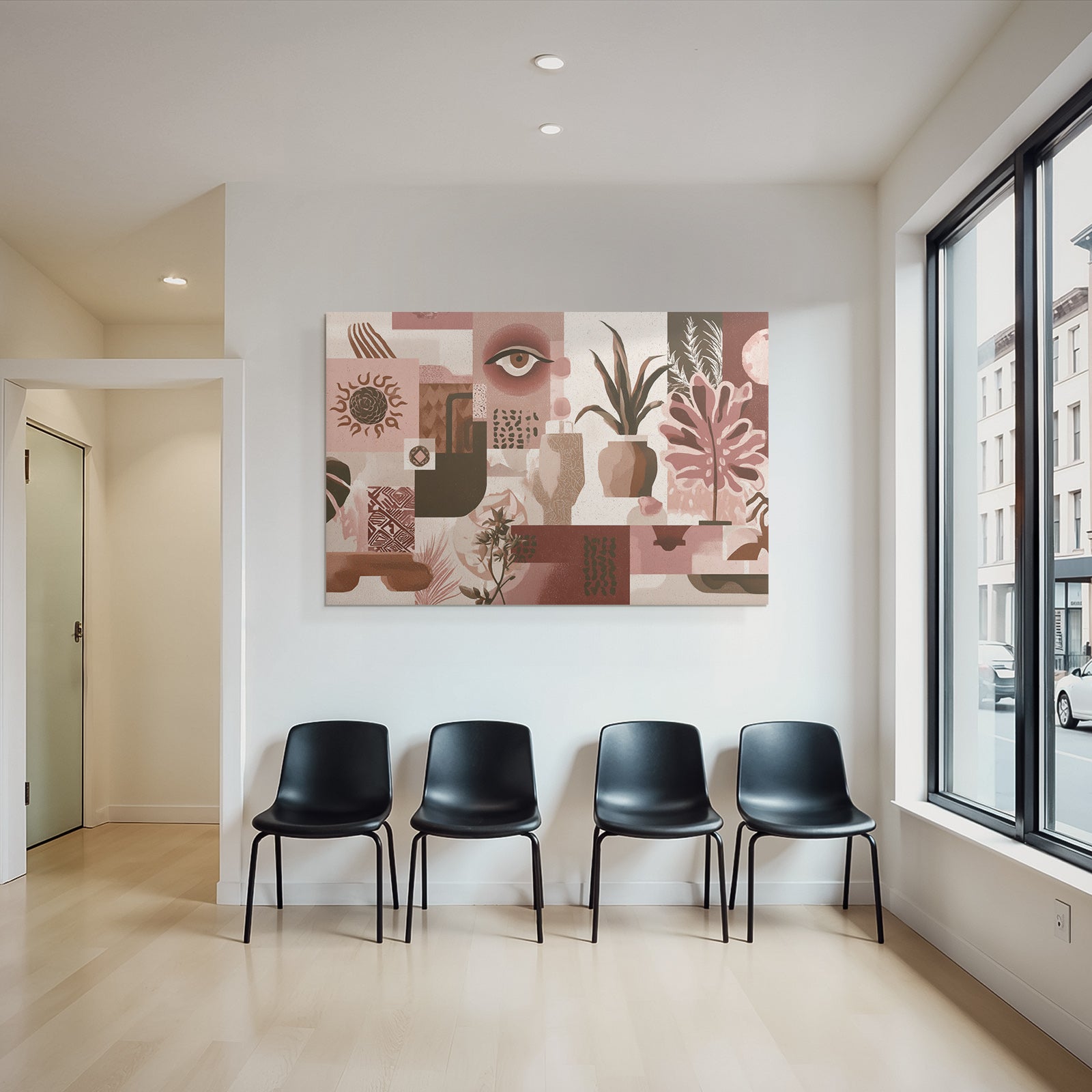 Kunst Pink Braun Beige Collage