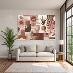 Kunst Pink Braun Beige Collage