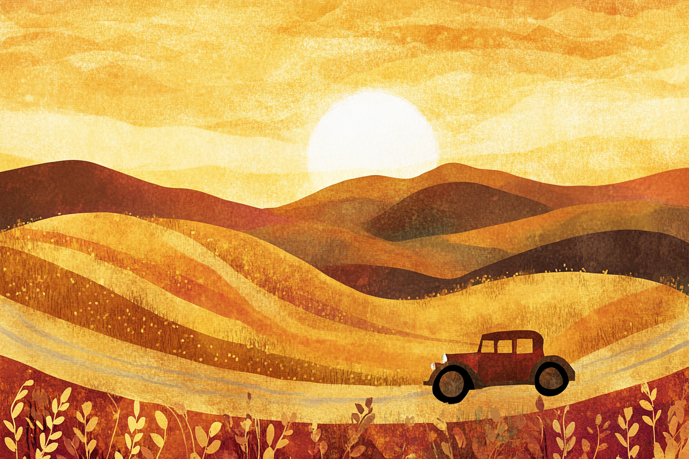 Sonne Vintage Auto Auf Winding Road | Boho Eklektisch | Einrichtungsstile
