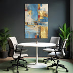 Abstrakte Kunst Blau Gold Farben