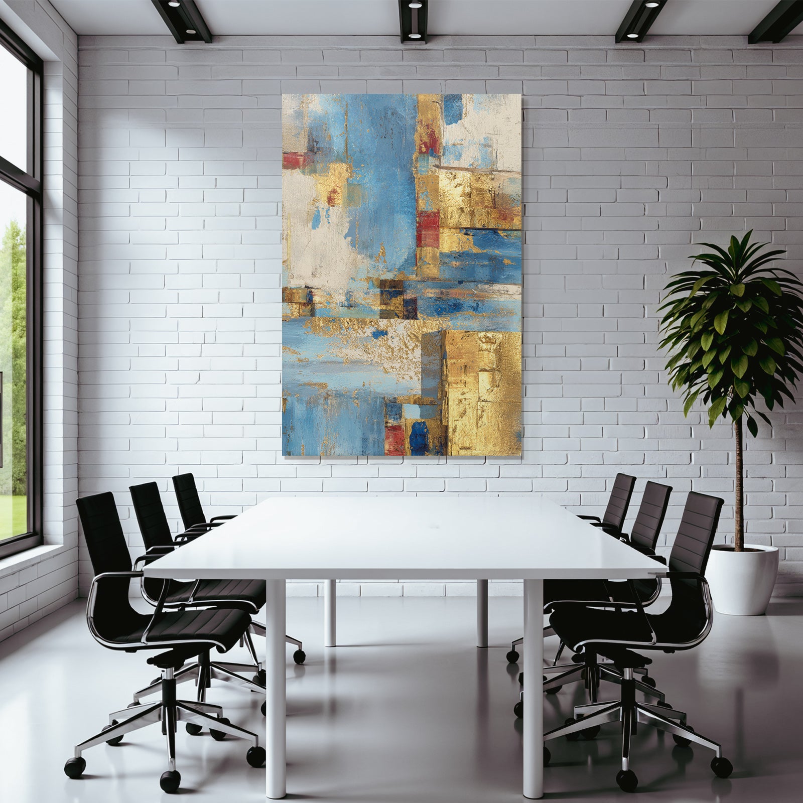 Abstrakte Kunst Blau Gold Farben
