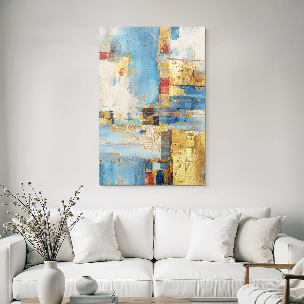 Abstrakte Kunst Blau Gold Farben