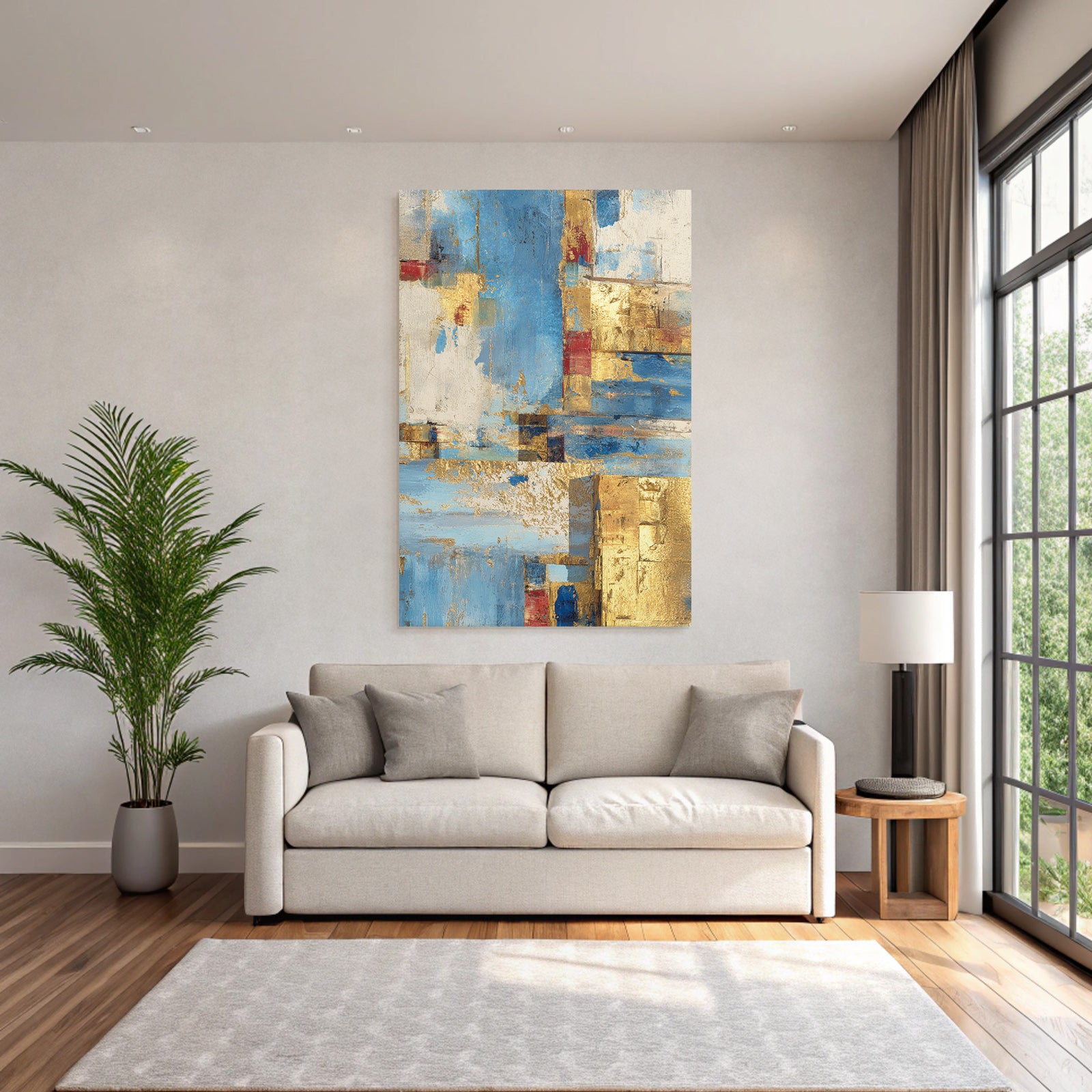 Abstrakte Kunst Blau Gold Farben