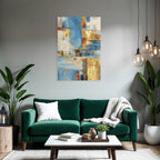 Abstrakte Kunst Blau Gold Farben