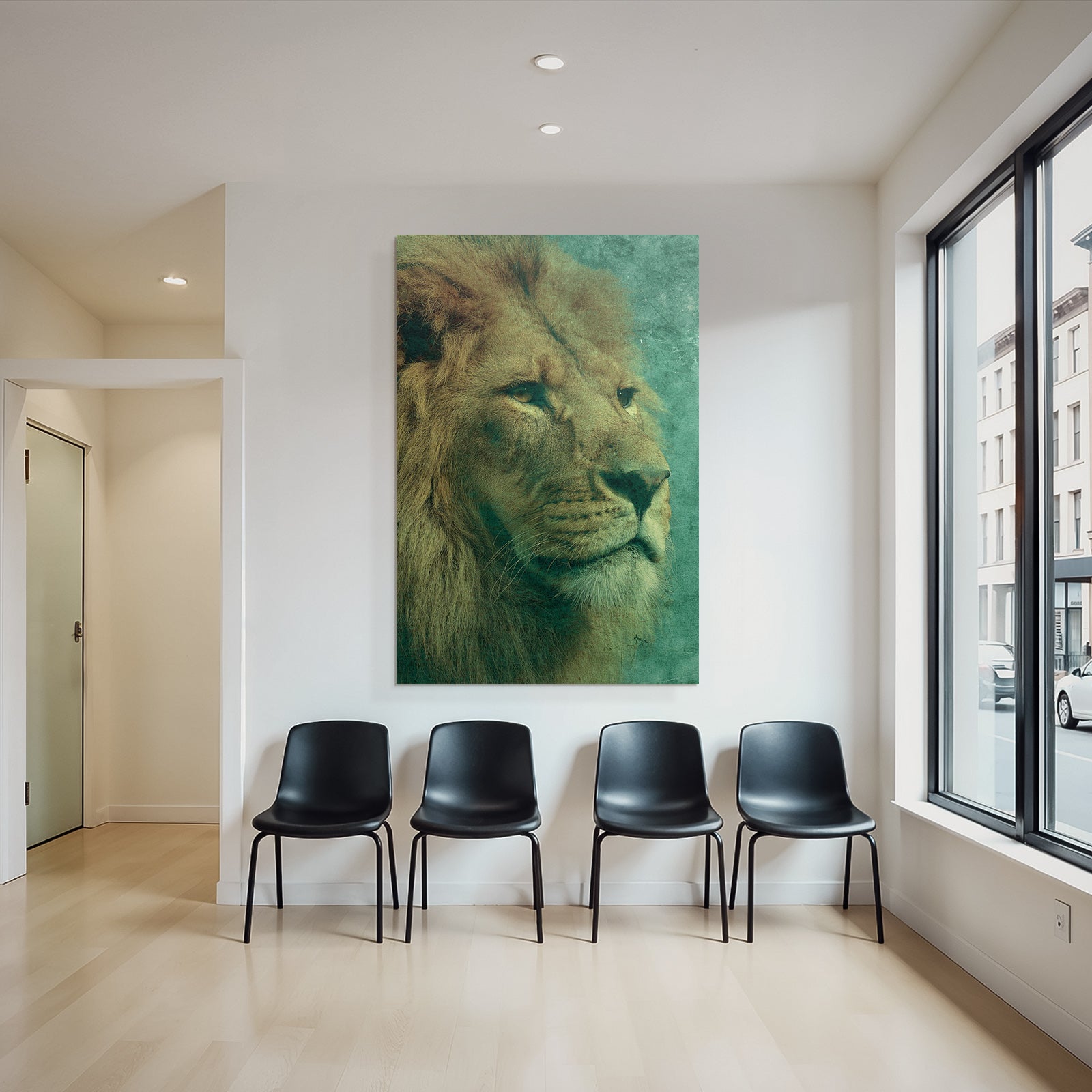 Nahaufnahmeportrait Eines Loewen