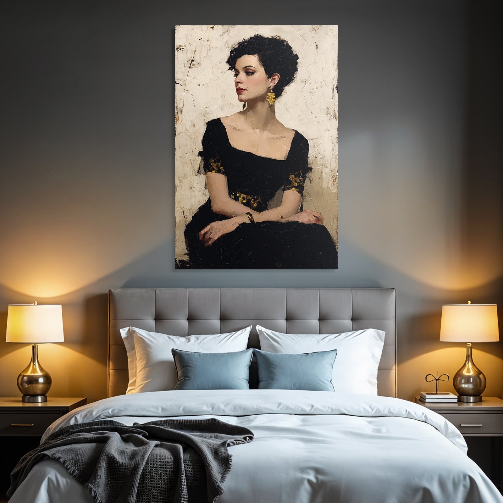 Portrait Der Frau Mit Eleganten Zuegen Und Kunstvollen Details