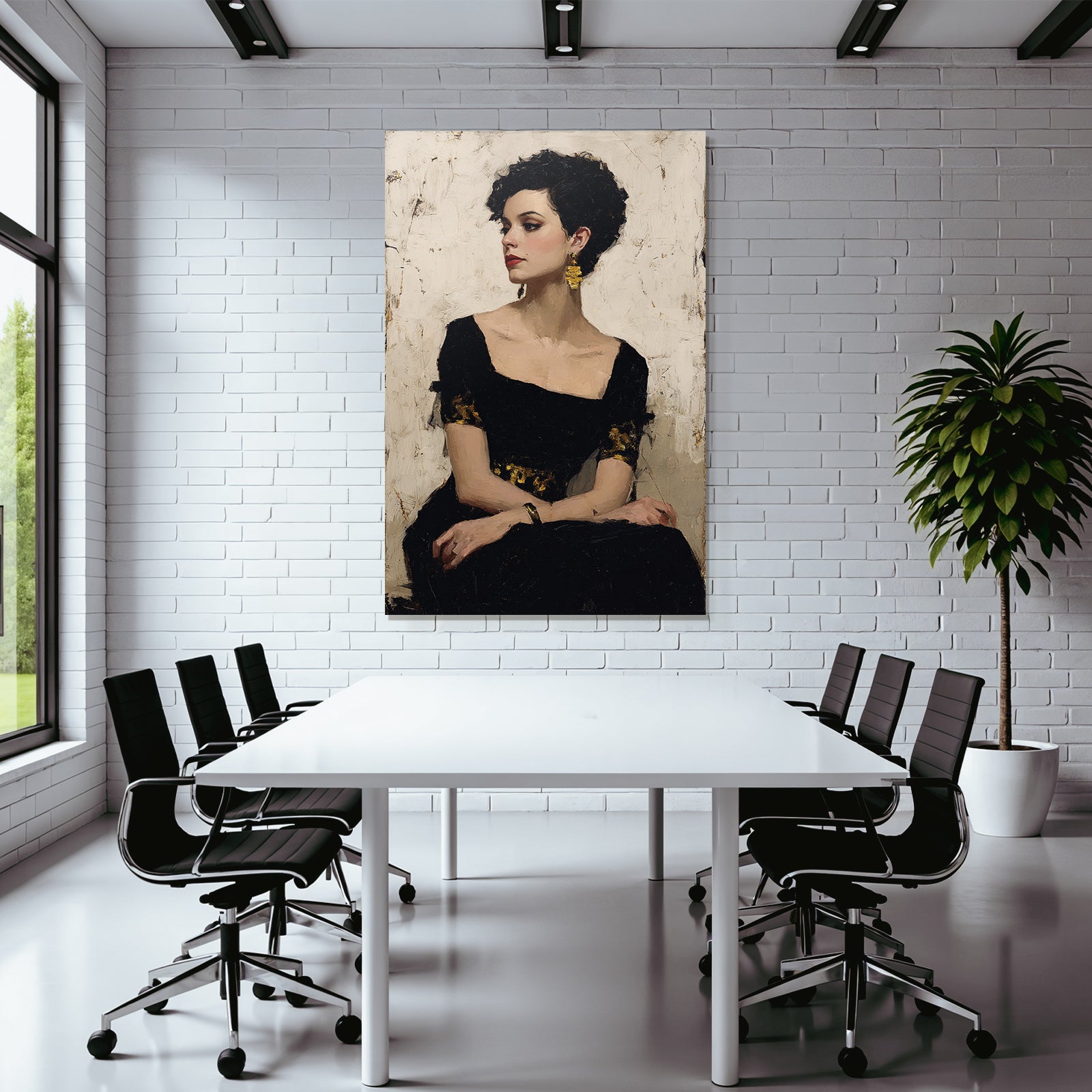 Portrait Der Frau Mit Eleganten Zuegen Und Kunstvollen Details