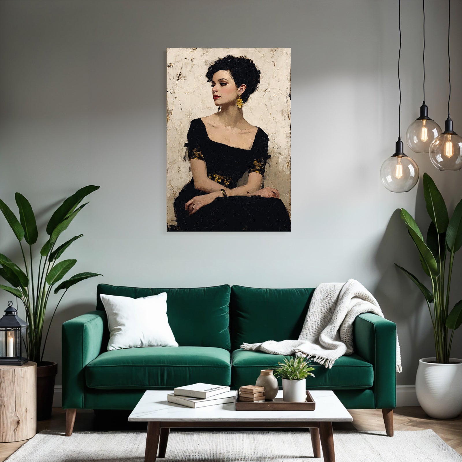 Portrait Der Frau Mit Eleganten Zuegen Und Kunstvollen Details