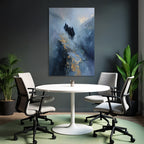 Reiterritt In Der Nebeligen Landschaft Blau Und Gold