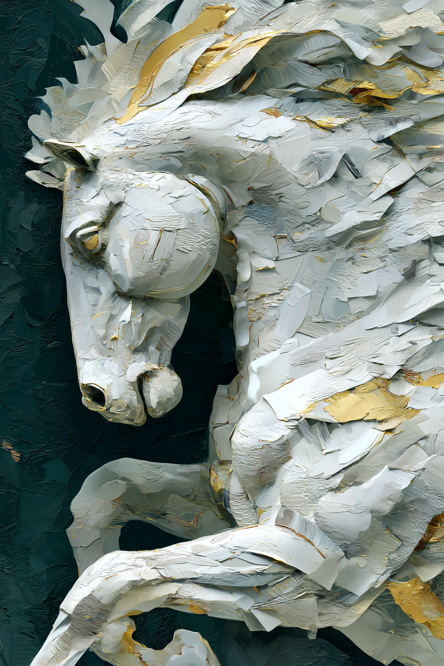 Stilisierte Darstellung Eines Pferdes Digital Kunst | Grandeur Chic | Einrichtungsstile