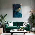 Strukturierte Oberflaeche Mit Farben Blau Gruen Gold