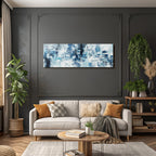 Abstracte Kunst Mit Blau Weiss Und Grau