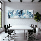 Abstracte Kunst Mit Blau Weiss Und Grau