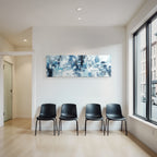 Abstracte Kunst Mit Blau Weiss Und Grau