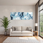 Abstracte Kunst Mit Blau Weiss Und Grau