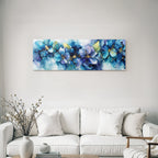 Abstrakte Blumenmuster In Blau Und Gold