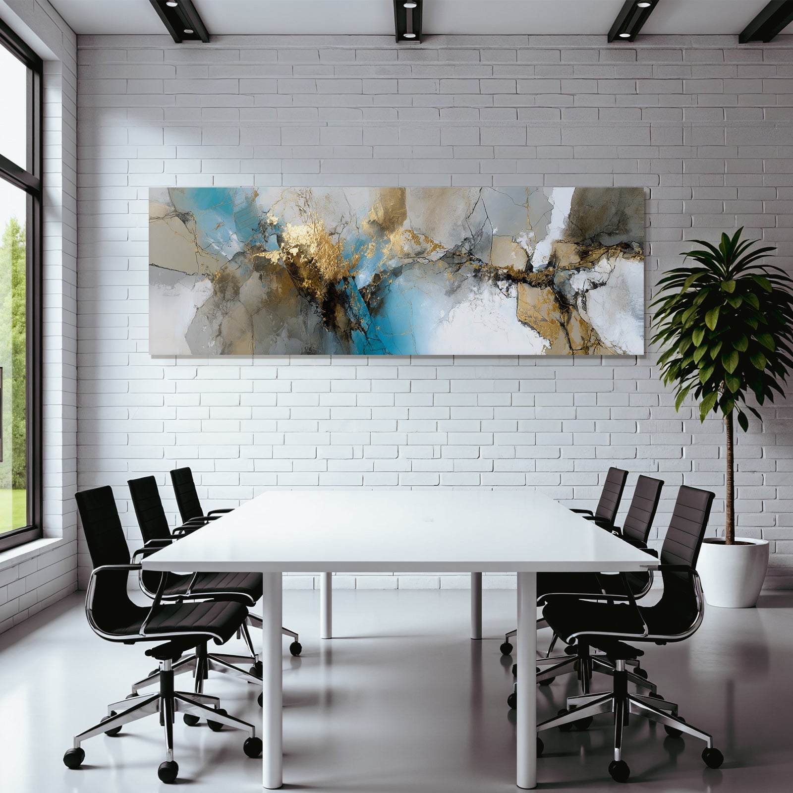 Abstrakte Kunst Wirbelnde Farben Texturen Blau Gold Neutral