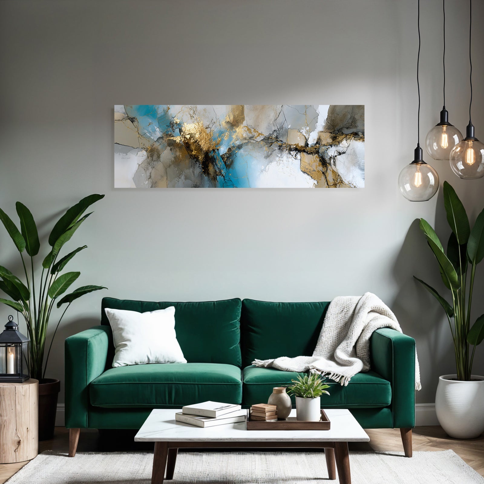 Abstrakte Kunst Wirbelnde Farben Texturen Blau Gold Neutral