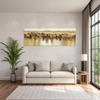 Abstrakte Malerei Stadtlandschaft Braun Beige Gruen