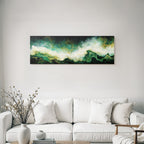 Abstract Image Swirling Patterns In Green And White