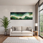 Abstract Image Swirling Patterns In Green And White