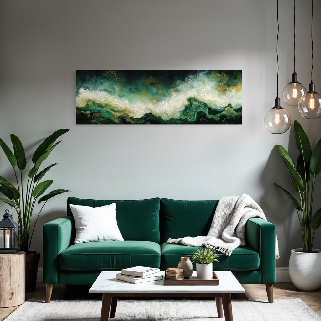 Abstract Image Swirling Patterns In Green And White