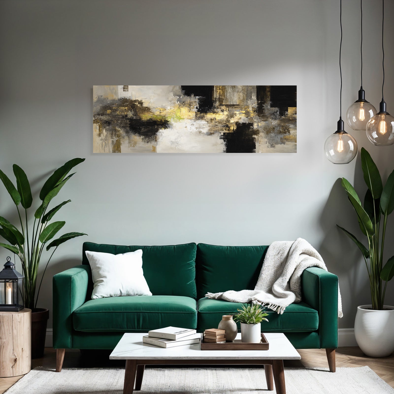 Abstraktes Gemalde Mit Farben In Schwarz Grau Weis Und Gold