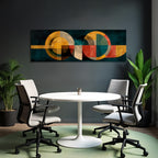 Abstraktes Geometrisches Design Mit Gedaempfter Farbpalette