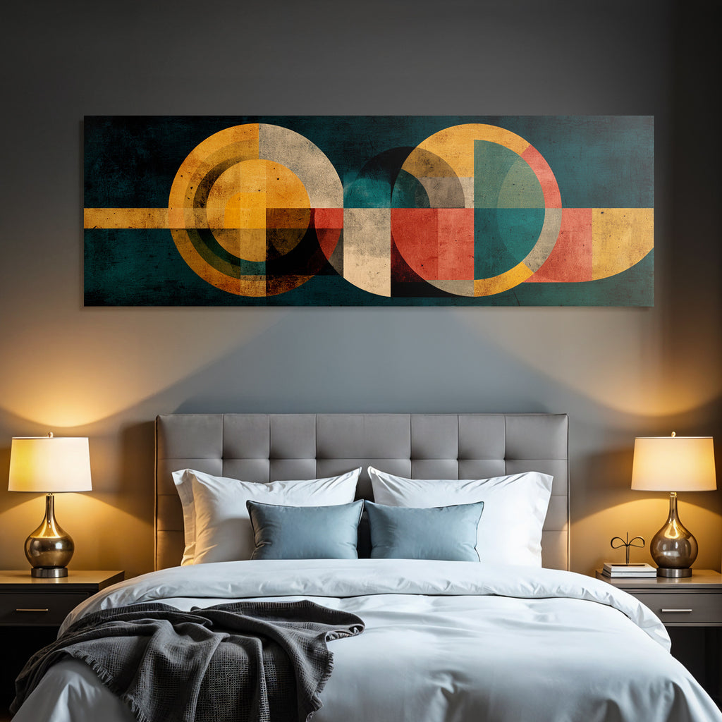 Abstraktes Geometrisches Design Mit Gedaempfter Farbpalette