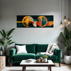Abstraktes Geometrisches Design Mit Gedaempfter Farbpalette