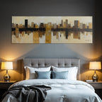 Abstraktes Stadtbild Gold Braun Beige Schwarz