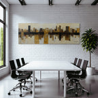 Abstraktes Stadtbild Gold Braun Beige Schwarz