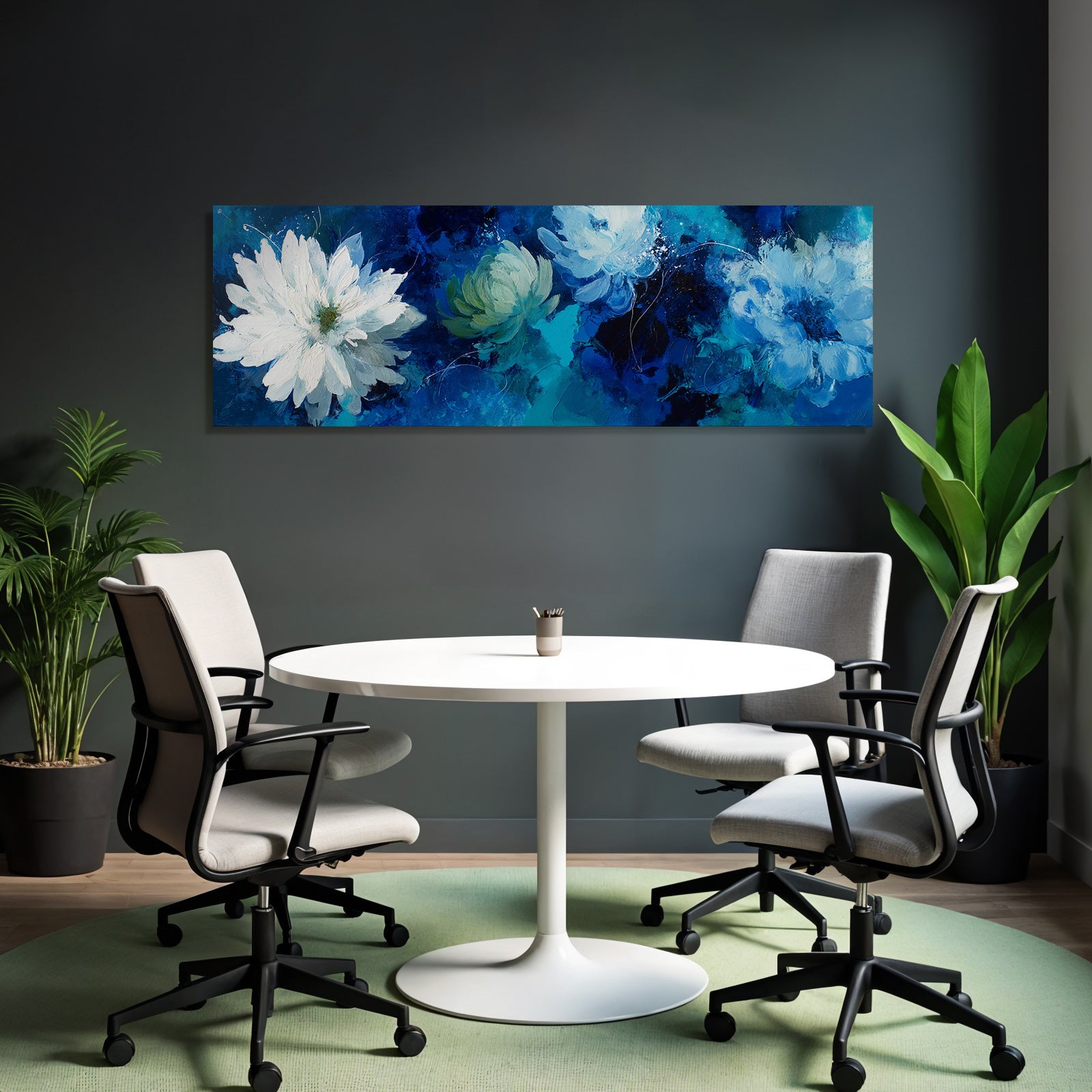 Blumen Vor Blauem Hintergrund