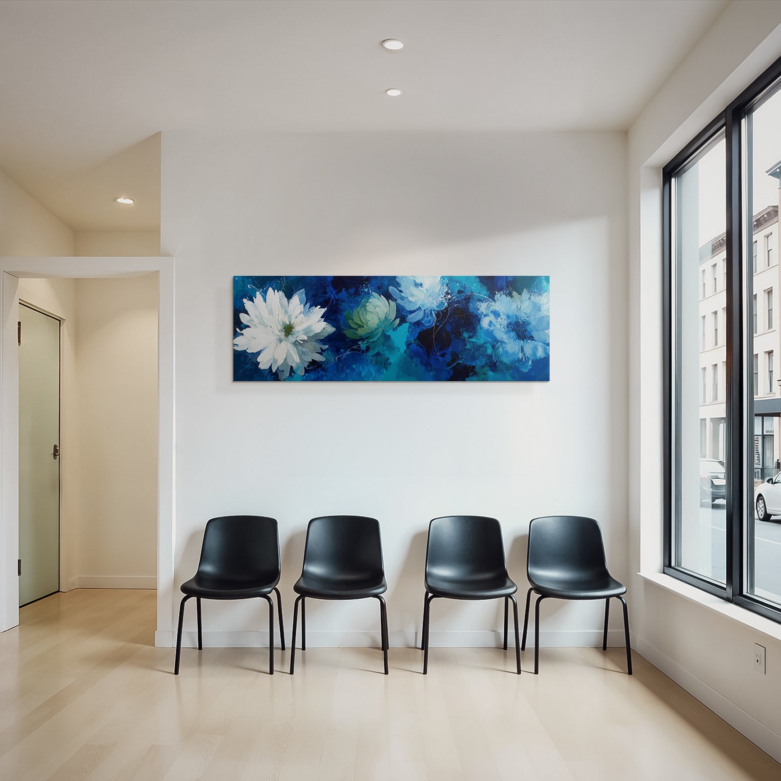 Blumen Vor Blauem Hintergrund