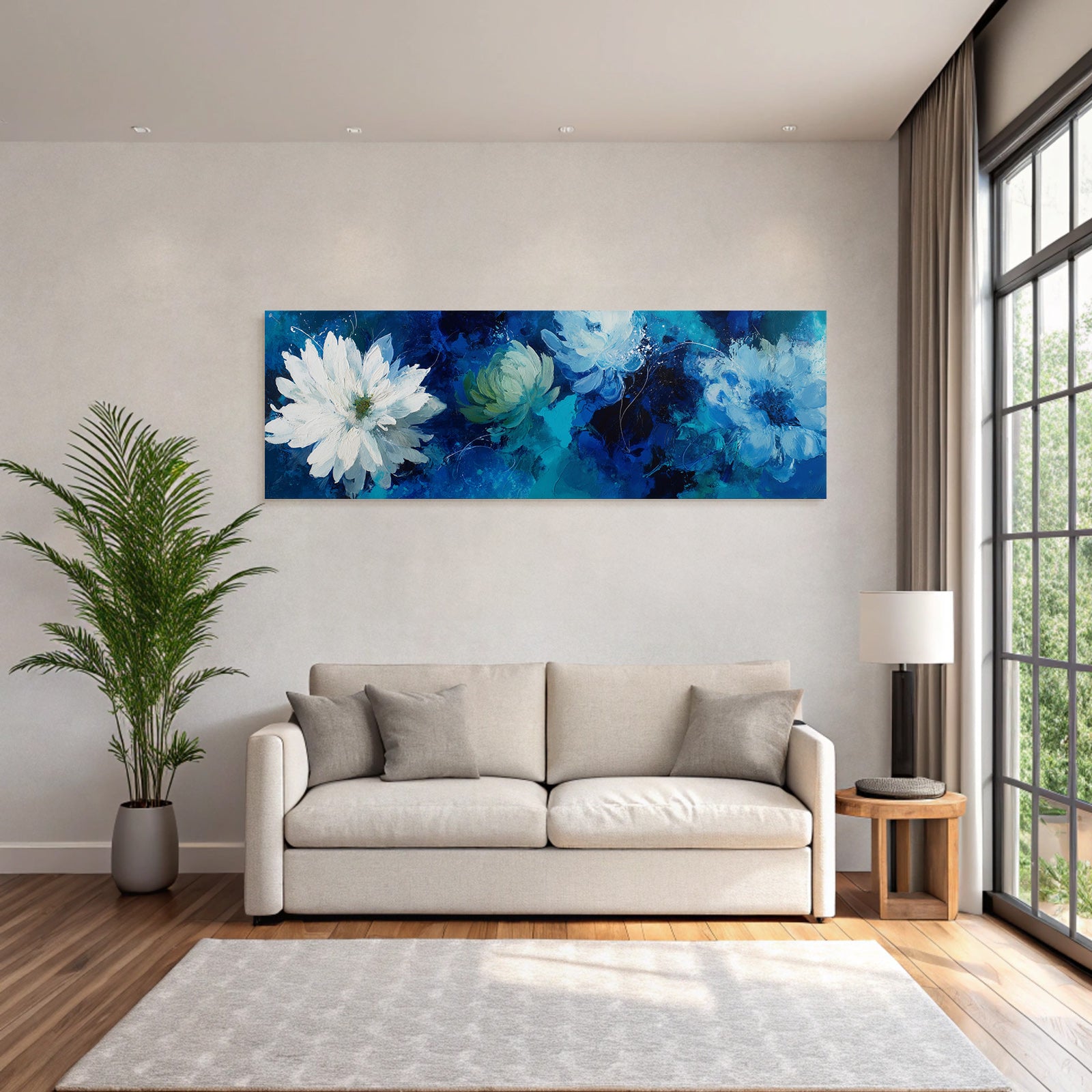Blumen Vor Blauem Hintergrund