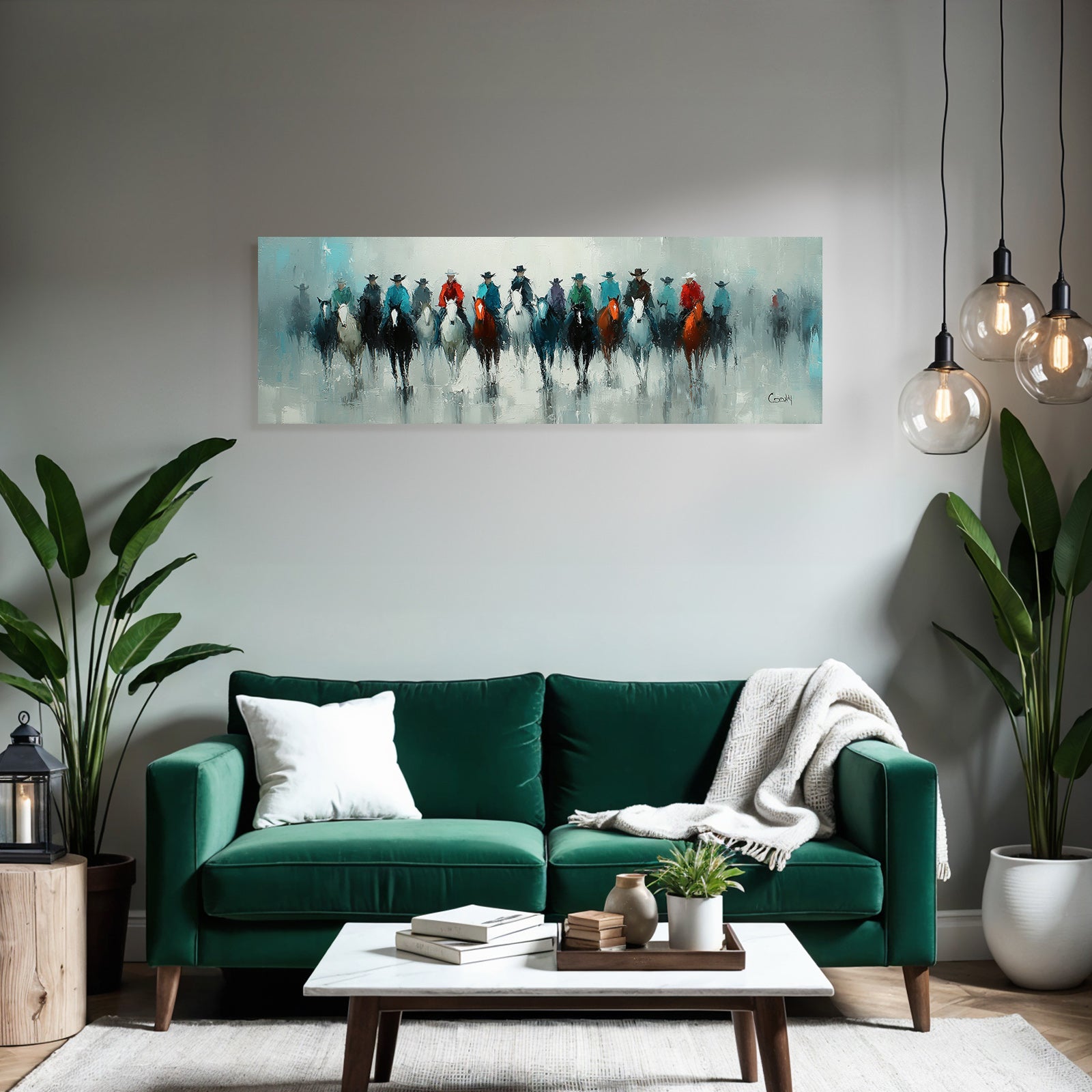Cowboys Auf Pferden Abstrakte Kunst