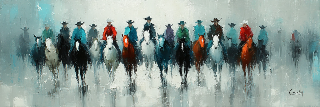 Cowboys Auf Pferden Abstrakte Kunst | Grandeur Chic | Einrichtungsstile