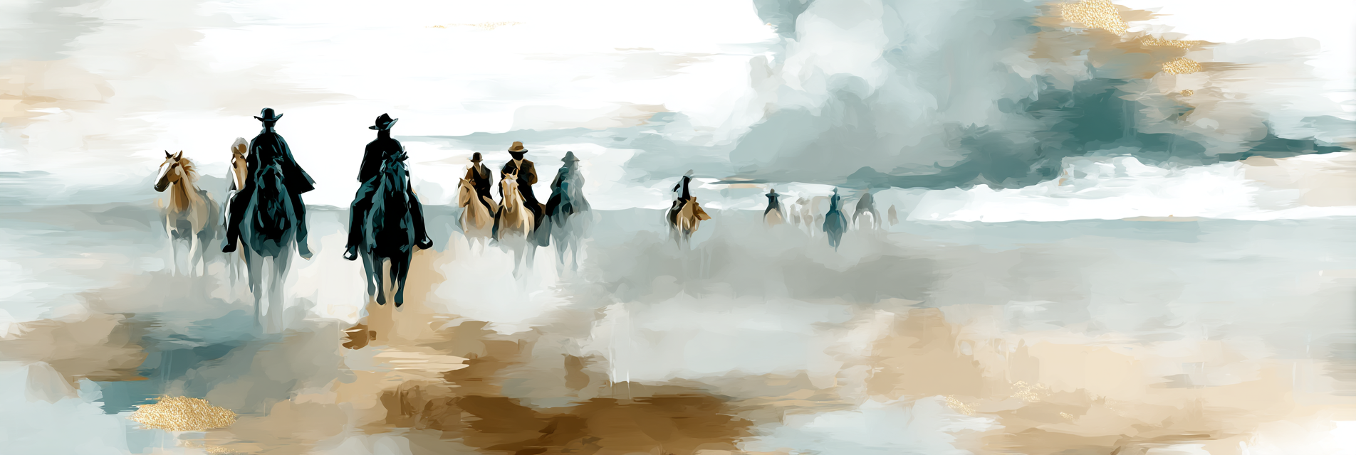 Cowboys Auf Pferden Malerei | Grandeur Chic | Einrichtungsstile