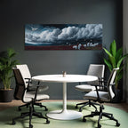 Dramatische Landschaft Mit Pferden Und Reitern