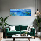 Impressionistische Landschaft Mit Blautoenen Und Voegeln