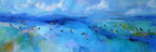 Impressionistische Landschaft Mit Blautoenen Und Voegeln | Grandeur Chic | Einrichtungsstile