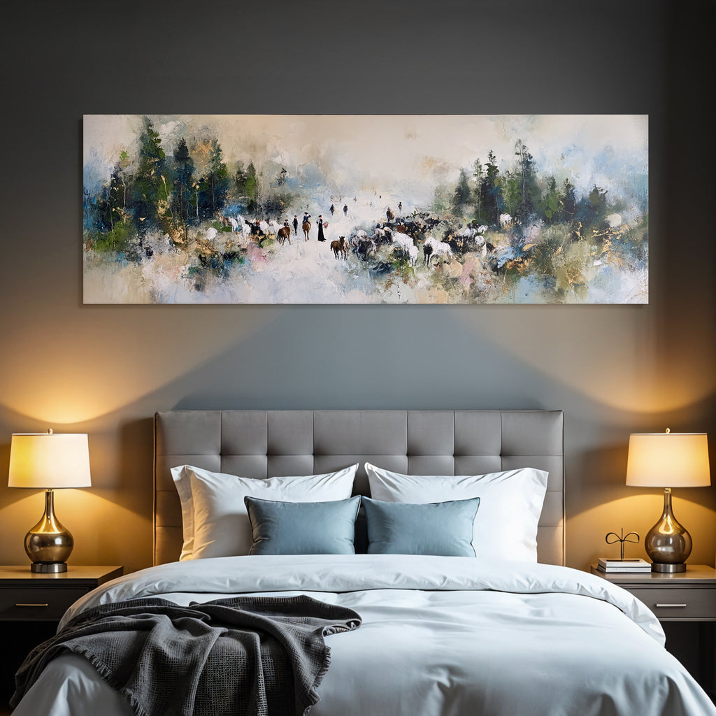 Landschaft Mit Figuren Und Tieren In Der Natur