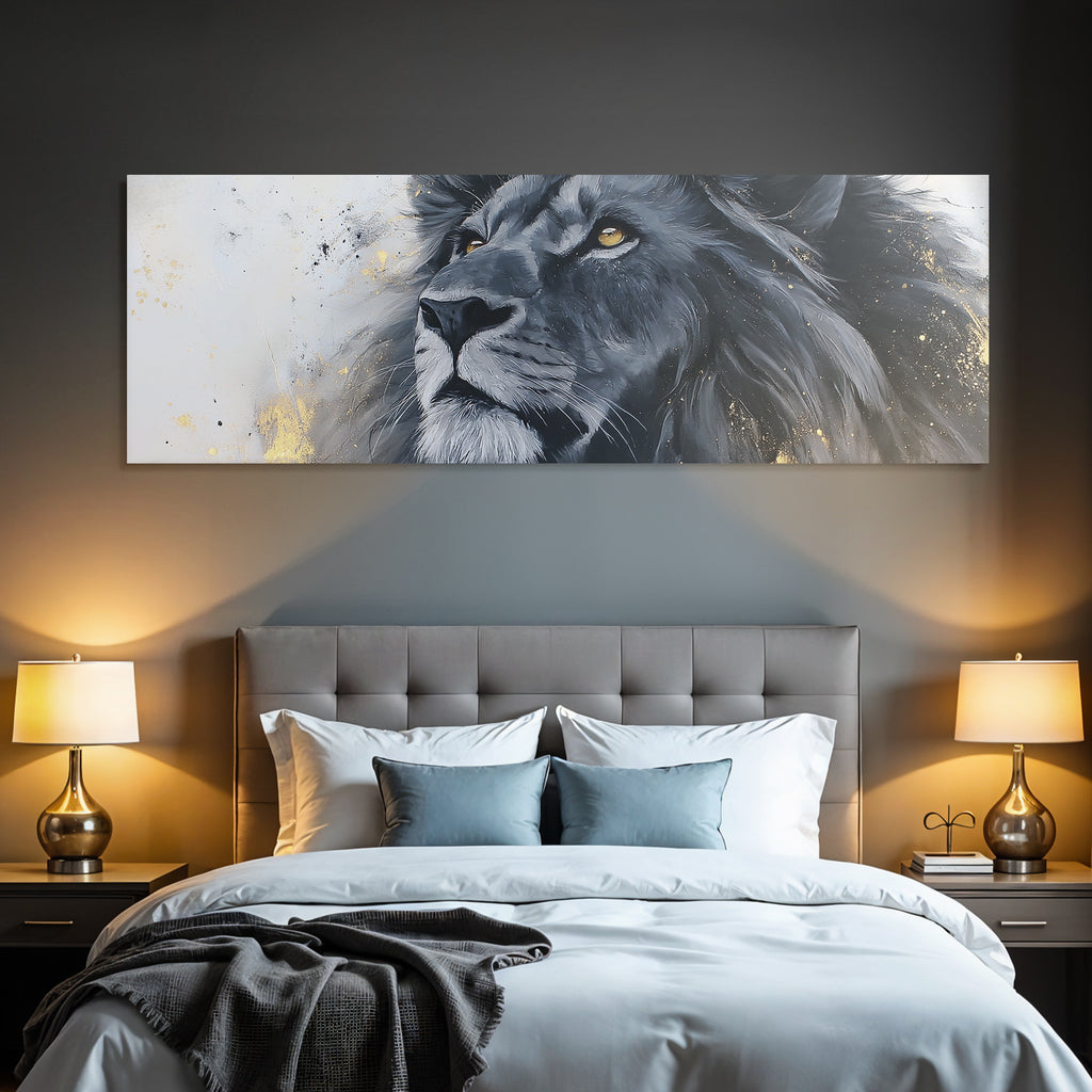 Nahaufnahme Eines Lions Gesetzte Hintergrund