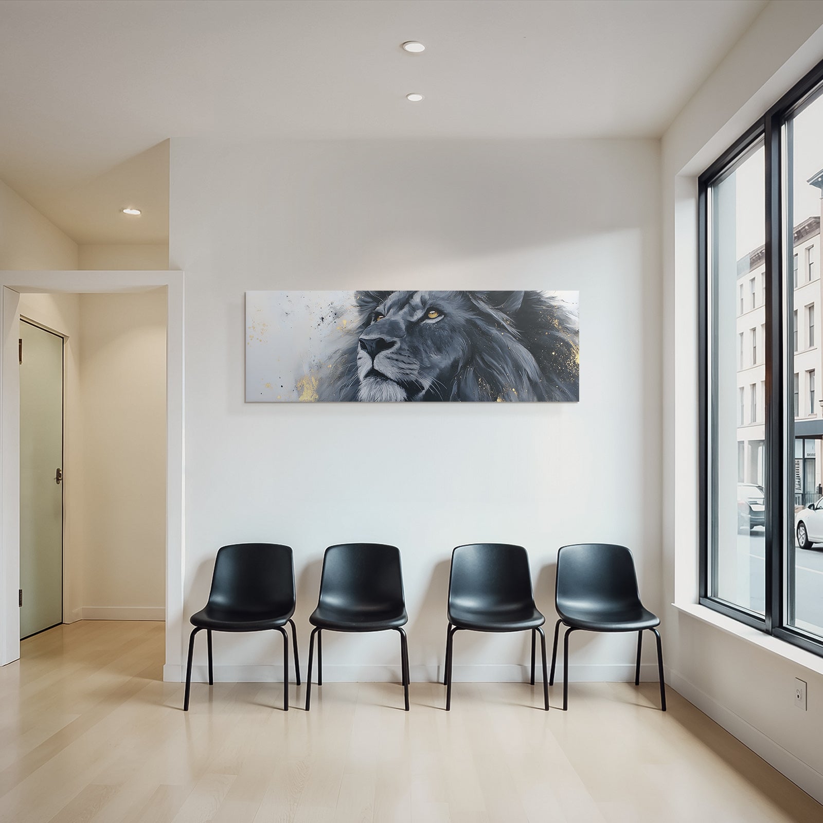 Nahaufnahme Eines Lions Gesetzte Hintergrund