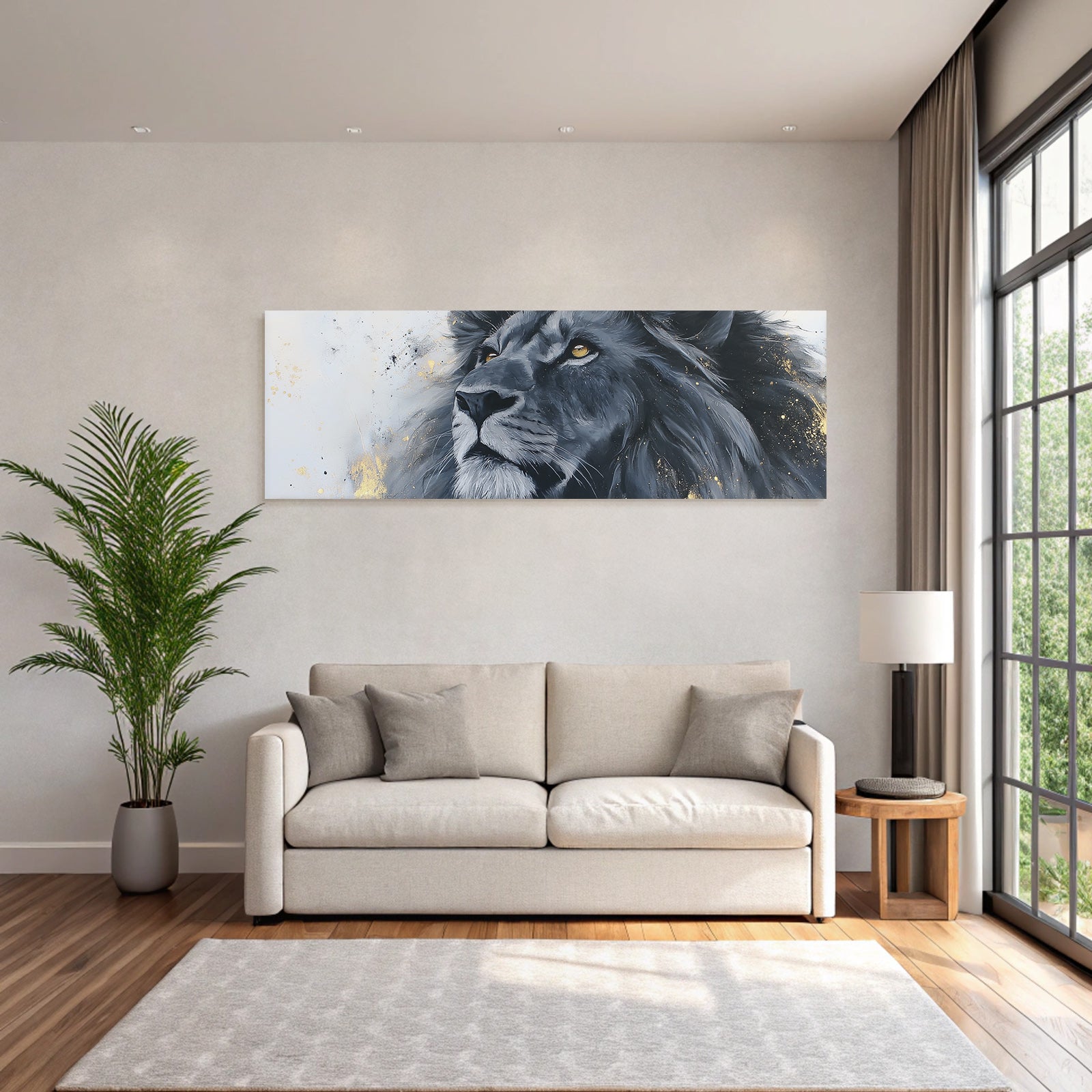 Nahaufnahme Eines Lions Gesetzte Hintergrund