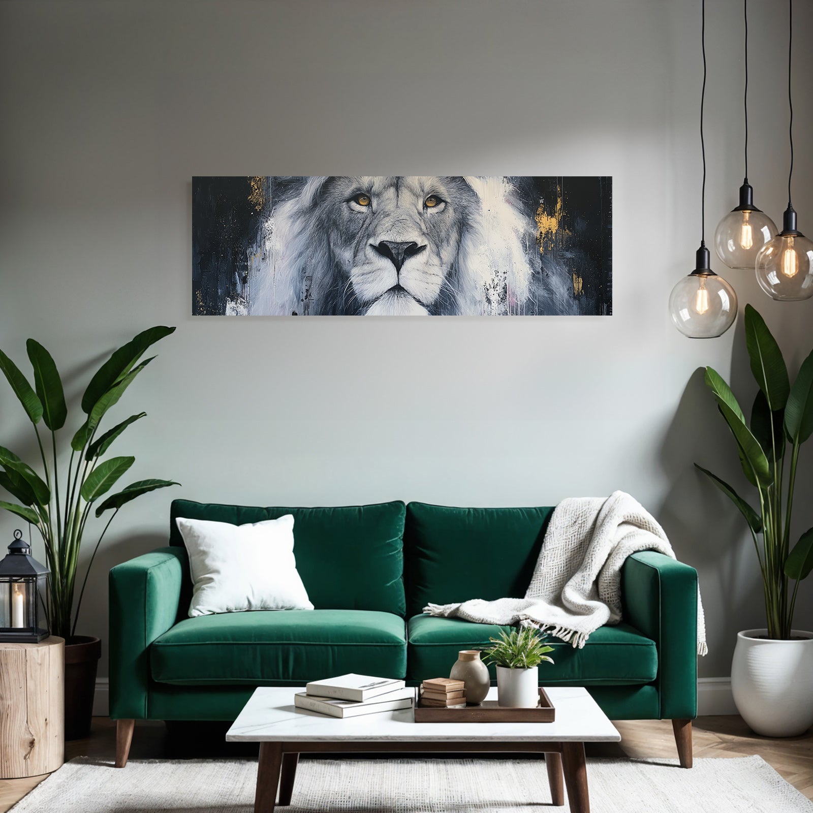 Nahaufnahme Eines Loewenkopfs Kunststil Farbkontrast